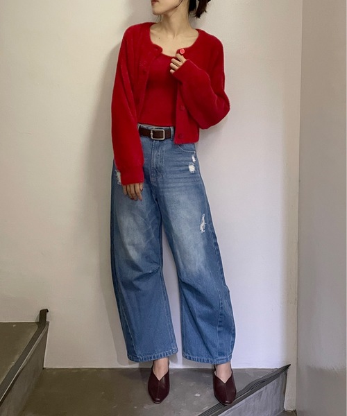 one way(ワンウェイ)の「【 サイズ展開 】カーブデニム(デニムパンツ・レディース・ブルー/ダークブルー・SMALL/MEDIUM)」の8枚目の写真