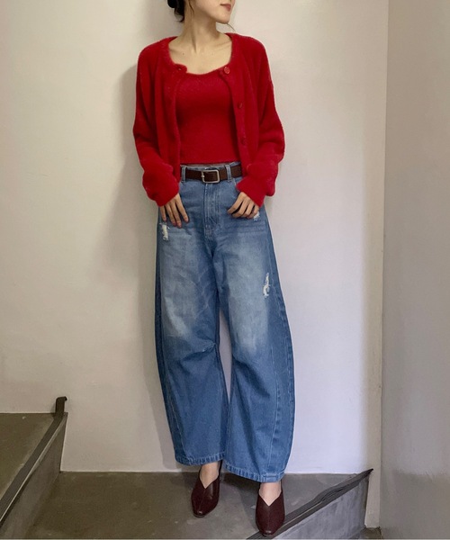one way(ワンウェイ)の「【 サイズ展開 】カーブデニム(デニムパンツ・レディース・ブルー/ダークブルー・SMALL/MEDIUM)」の10枚目の写真