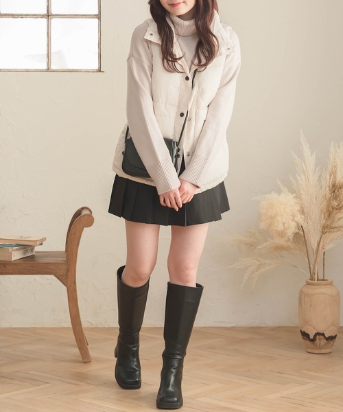 Cham.（チャム）の「ダウンライクベスト（ベスト・レディース・ブラック/ベージュ・F）」の3枚目の写真