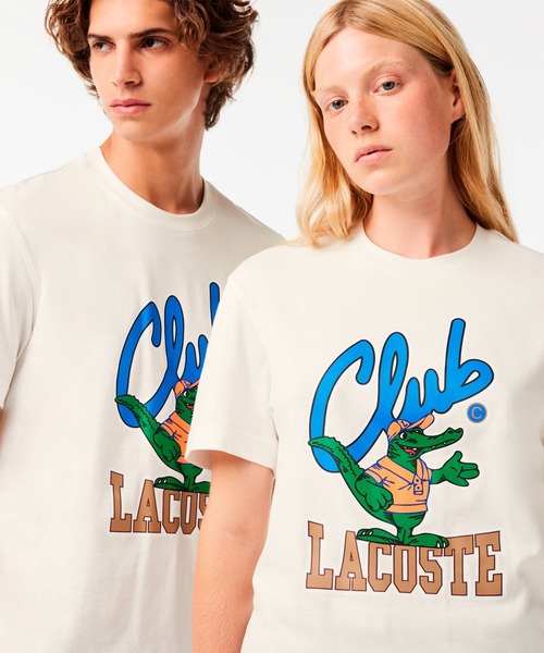【未使用】LACOSTE　バーシティグラフィックプリントクルーネック半袖Tシャツ バーシティグラフィックプリントクルーネックTシャツ | ラコステ