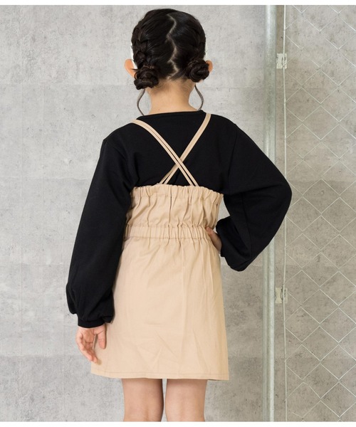 ANAP kids（アナップキッズ）の「ベルト風ジャンパースカート（ジャンパースカート・キッズ・ベージュ/ブラック・130cm/120cm/110cm）」の6枚目の写真