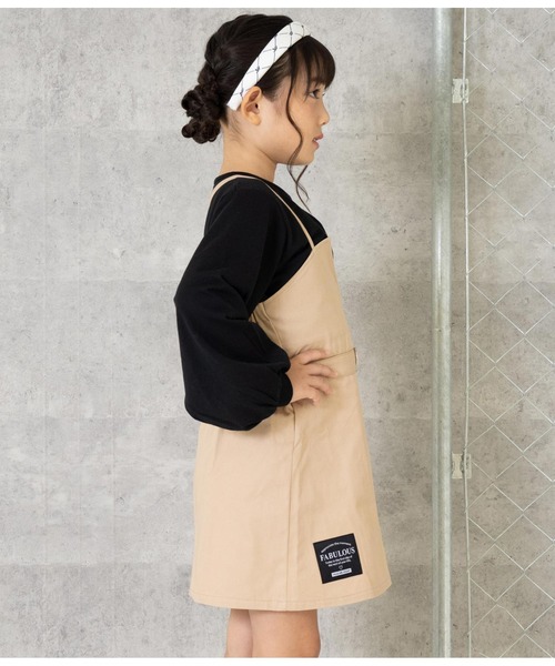 ANAP kids（アナップキッズ）の「ベルト風ジャンパースカート（ジャンパースカート・キッズ・ベージュ/ブラック・130cm/120cm/110cm）」の5枚目の写真