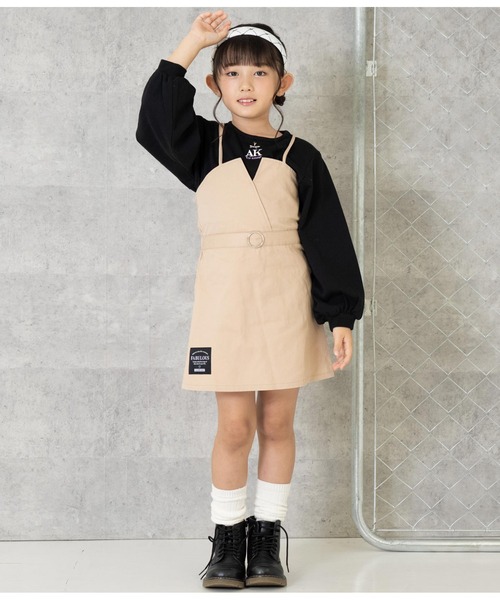 ANAP kids（アナップキッズ）の「ベルト風ジャンパースカート（ジャンパースカート・キッズ・ベージュ/ブラック・130cm/120cm/110cm）」の8枚目の写真