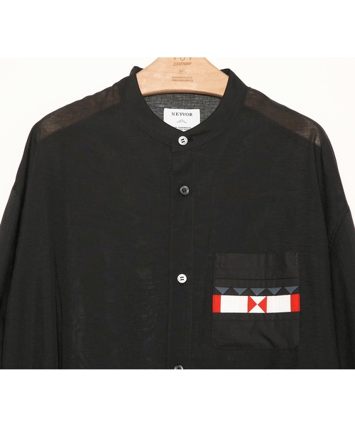 シャツ ブラウス Patchwork Pocket Dress Shirt セールPatchwork Pocket Dress Shirt（シャツ⁄ブラウス）｜anlio