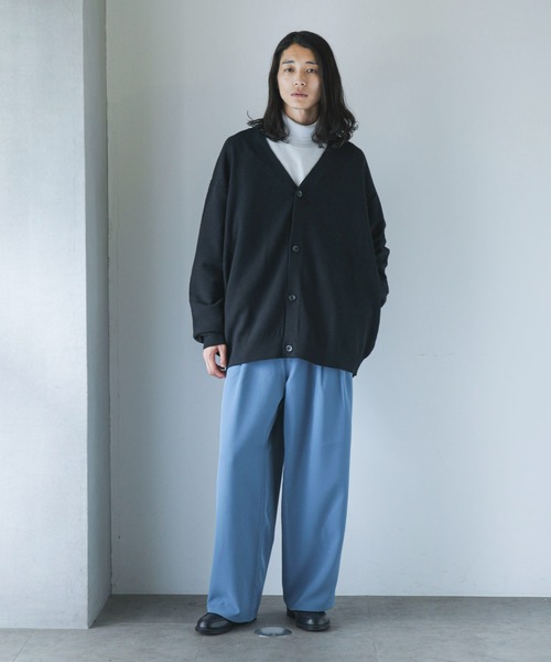 NANO universe（ナノユニバース）の「【WEB限定】ハニカム鹿の子バルーンスリーブカーディガン（カーディガン/ボレロ・メンズ・ネイビー/ブラック/グレー系その他4/グリーン・L/M）」の7枚目の写真