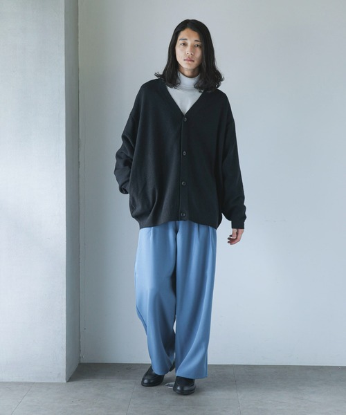 NANO universe（ナノユニバース）の「【WEB限定】ハニカム鹿の子バルーンスリーブカーディガン（カーディガン/ボレロ・メンズ・ネイビー/ブラック/グレー系その他4/グリーン・L/M）」の8枚目の写真