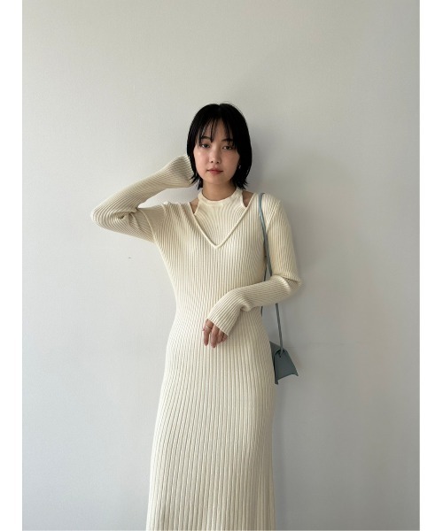 DRWCYS(ドロシーズ)の「レイヤードニットワンピース(ワンピース・レディース・アイボリー/ブラック・FREE)」の14枚目の写真