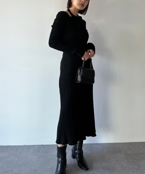 DRWCYS(ドロシーズ)の「レイヤードニットワンピース(ワンピース・レディース・アイボリー/ブラック・FREE)」の9枚目の写真