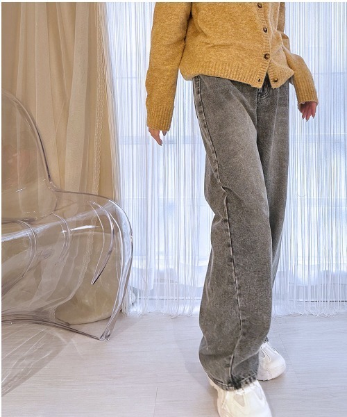 MILAE(ミレ)の「デニムワイドパンツ(デニムパンツ・レディース・ブラック/サックスブルー/ブルー・M/S)」の12枚目の写真