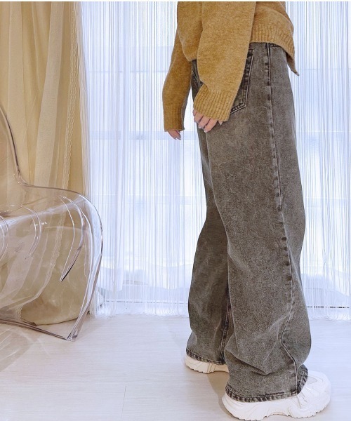 MILAE(ミレ)の「デニムワイドパンツ(デニムパンツ・レディース・ブラック/サックスブルー/ブルー・M/S)」の13枚目の写真