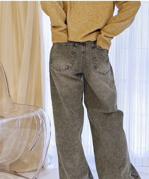 MILAE(ミレ)の「デニムワイドパンツ(デニムパンツ・レディース・ブラック/サックスブルー/ブルー・M/S)」の14枚目の写真