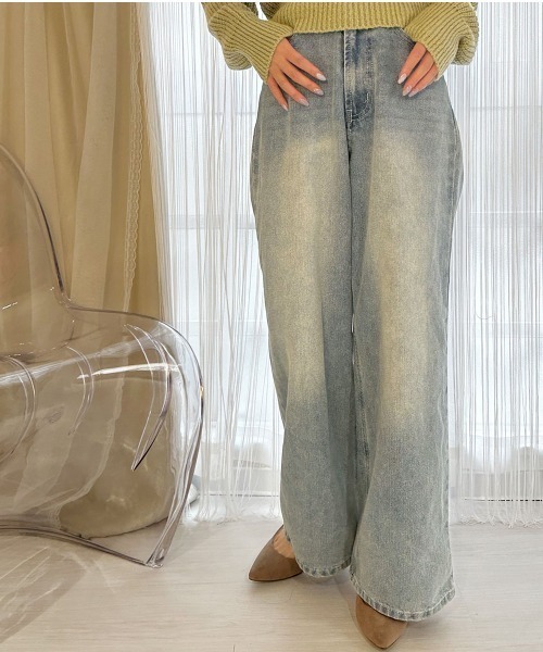 MILAE(ミレ)の「デニムワイドパンツ(デニムパンツ・レディース・ブラック/サックスブルー/ブルー・M/S)」の17枚目の写真
