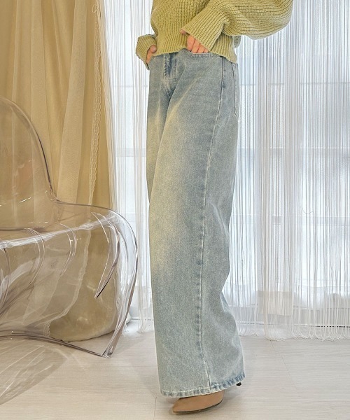 MILAE(ミレ)の「デニムワイドパンツ(デニムパンツ・レディース・ブラック/サックスブルー/ブルー・M/S)」の18枚目の写真