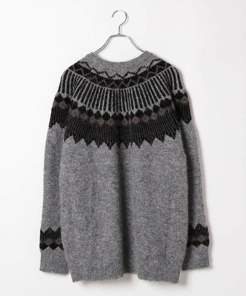 niko and...（ニコアンド）の「ノルディック柄ニットプルオーバー（ニット/セーター・メンズ・アイボリー/ブラウン/グレー・MEDIUM/LARGE）」の18枚目の写真