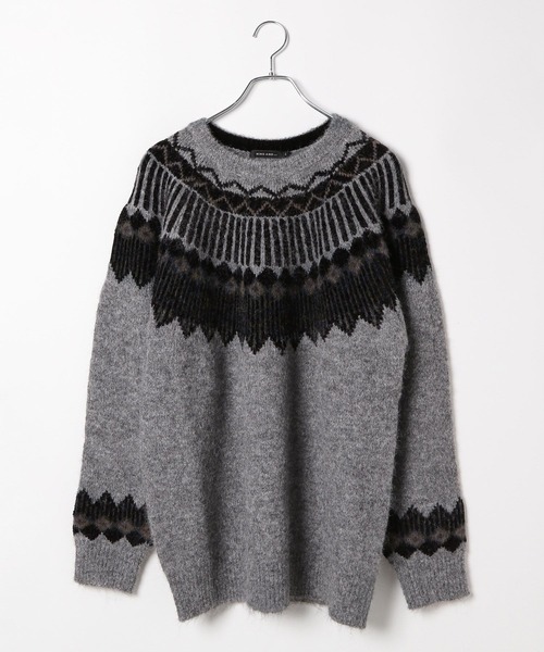 niko and...（ニコアンド）の「ノルディック柄ニットプルオーバー（ニット/セーター・メンズ・アイボリー/ブラウン/グレー・MEDIUM/LARGE）」の15枚目の写真