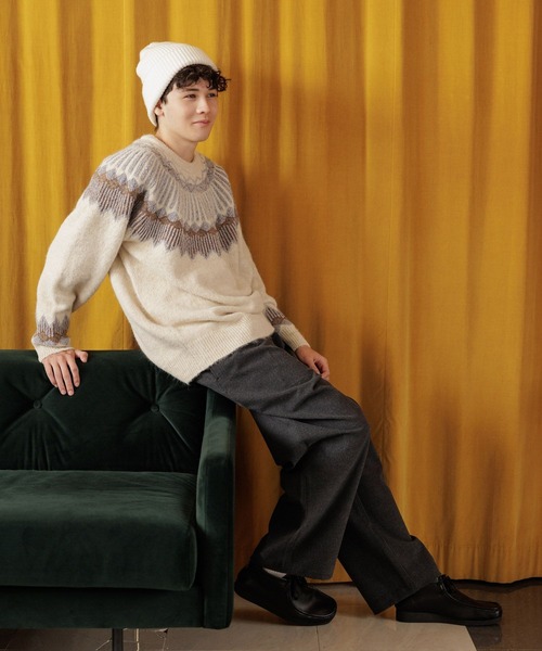 niko and...（ニコアンド）の「ノルディック柄ニットプルオーバー（ニット/セーター・メンズ・アイボリー/ブラウン/グレー・MEDIUM/LARGE）」の14枚目の写真