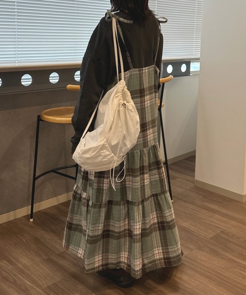 kutir（クティール）の「チェックティアードキャミワンピース（ワンピース・レディース・ブラック/ブラウン/グリーン/ブルー・SMALL/MEDIUM/LARGE）」の8枚目の写真