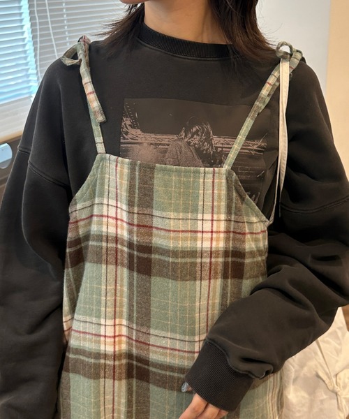 kutir（クティール）の「チェックティアードキャミワンピース（ワンピース・レディース・ブラック/ブラウン/グリーン/ブルー・SMALL/MEDIUM/LARGE）」の5枚目の写真