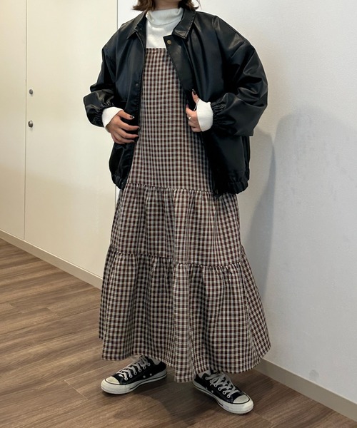 kutir（クティール）の「チェックティアードキャミワンピース（ワンピース・レディース・ブラック/ブラウン/グリーン/ブルー・SMALL/MEDIUM/LARGE）」の17枚目の写真