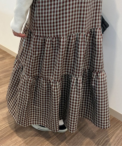 kutir（クティール）の「チェックティアードキャミワンピース（ワンピース・レディース・ブラック/ブラウン/グリーン/ブルー・SMALL/MEDIUM/LARGE）」の20枚目の写真