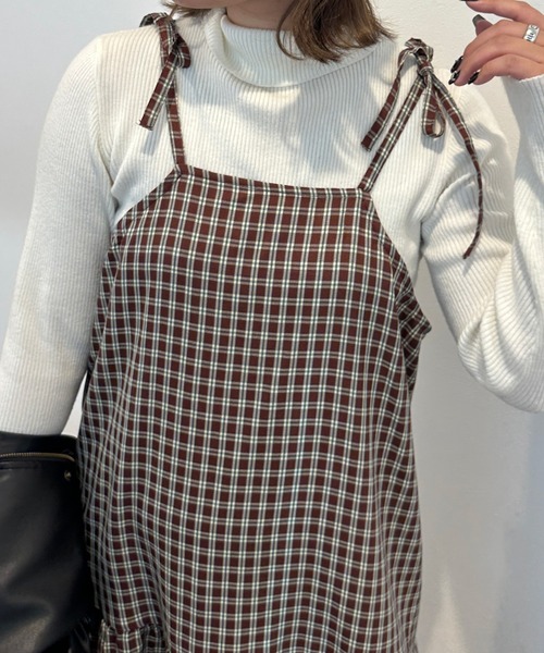 kutir（クティール）の「チェックティアードキャミワンピース（ワンピース・レディース・ブラック/ブラウン/グリーン/ブルー・SMALL/MEDIUM/LARGE）」の19枚目の写真