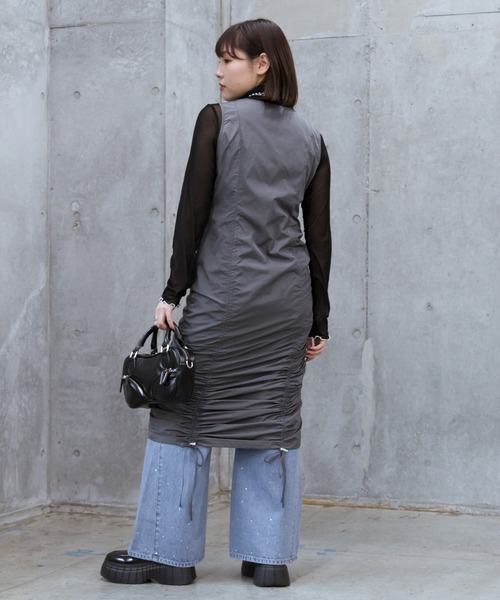 PAGEBOY（ページボーイ）の「2WAYシャーリングワンピース（ワンピース・レディース・チャコールグレー/ブラック・FREE）」の12枚目の写真