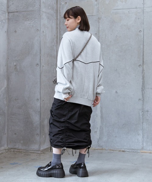 PAGEBOY（ページボーイ）の「2WAYシャーリングワンピース（ワンピース・レディース・チャコールグレー/ブラック・FREE）」の8枚目の写真