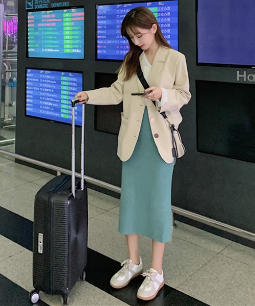 VitaFelice（ヴィータフェリーチェ）の「前後2WAY タイトニット スカート（スカート・レディース・ミント/ピンク系/チャコール/グレー/ブラック/ライトパープル/パープル/ライトグリーン/モカ・FREE）」の6枚目の写真