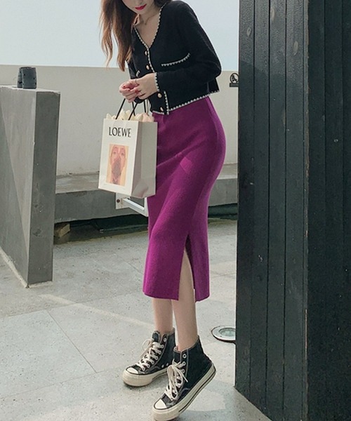 VitaFelice（ヴィータフェリーチェ）の「前後2WAY タイトニット スカート（スカート・レディース・ミント/ピンク系/チャコール/グレー/ブラック/ライトパープル/パープル/ライトグリーン/モカ・FREE）」の22枚目の写真