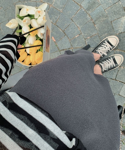 VitaFelice（ヴィータフェリーチェ）の「前後2WAY タイトニット スカート（スカート・レディース・ミント/ピンク系/チャコール/グレー/ブラック/ライトパープル/パープル/ライトグリーン/モカ・FREE）」の19枚目の写真