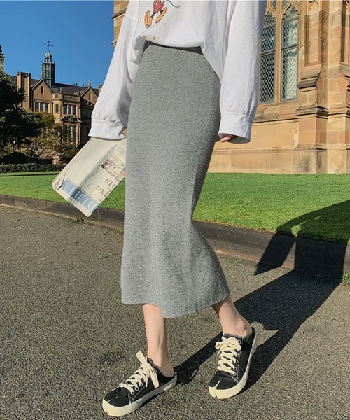 VitaFelice（ヴィータフェリーチェ）の「前後2WAY タイトニット スカート（スカート・レディース・ミント/ピンク系/チャコール/グレー/ブラック/ライトパープル/パープル/ライトグリーン/モカ・FREE）」の20枚目の写真