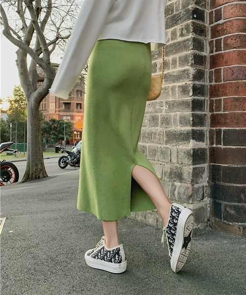 VitaFelice（ヴィータフェリーチェ）の「前後2WAY タイトニット スカート（スカート・レディース・ミント/ピンク系/チャコール/グレー/ブラック/ライトパープル/パープル/ライトグリーン/モカ・FREE）」の21枚目の写真