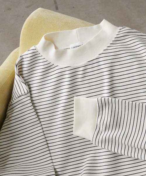 CIAOPANIC TYPY（チャオパニックティピー）の「モックネックインナー（Tシャツ/カットソー・メンズ・ブラック/チャコールグレー/オフホワイト・MEDIUM/LARGE）」の3枚目の写真