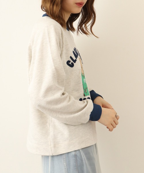 spiritoso(スピリトーゾ)の「spiritoso ベアプリントラグランスウェット(スウェット・レディース・ベビーピンク/ネイビー/ホワイト系その他/ラベンダー・FREE)」の7枚目の写真