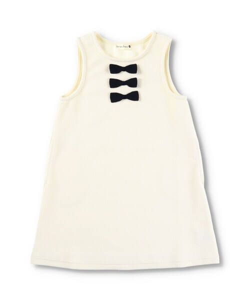 BRANSHES（ブランシェス）の「【プチレディー】リボンジャンパースカート（スカート・キッズ・アイボリー/ベージュ・110/140/120/100/130/150/90）」の3枚目の写真