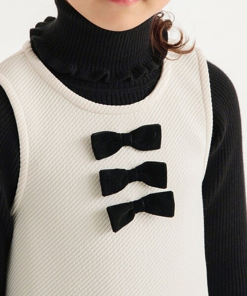 BRANSHES（ブランシェス）の「【プチレディー】リボンジャンパースカート（スカート・キッズ・アイボリー/ベージュ・110/140/120/100/130/150/90）」の7枚目の写真