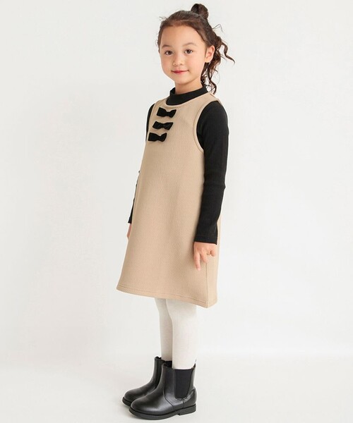 BRANSHES（ブランシェス）の「【プチレディー】リボンジャンパースカート（スカート・キッズ・アイボリー/ベージュ・110/140/120/100/130/150/90）」の14枚目の写真