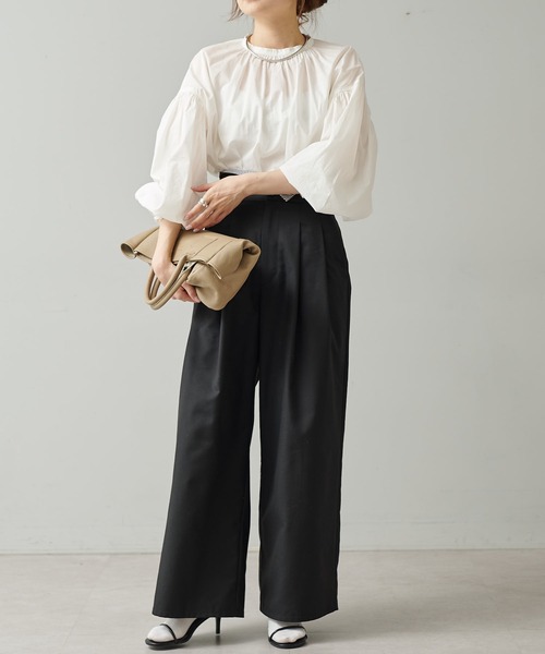 PUAL CE CIN(ピュアルセシン)の「袖ボリュームシャーリングブラウス(シャツ/ブラウス・レディース・ベージュ/ホワイト・FREE)」の20枚目の写真