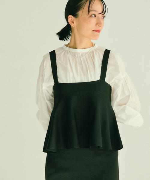 PUAL CE CIN(ピュアルセシン)の「袖ボリュームシャーリングブラウス(シャツ/ブラウス・レディース・ベージュ/ホワイト・FREE)」の3枚目の写真