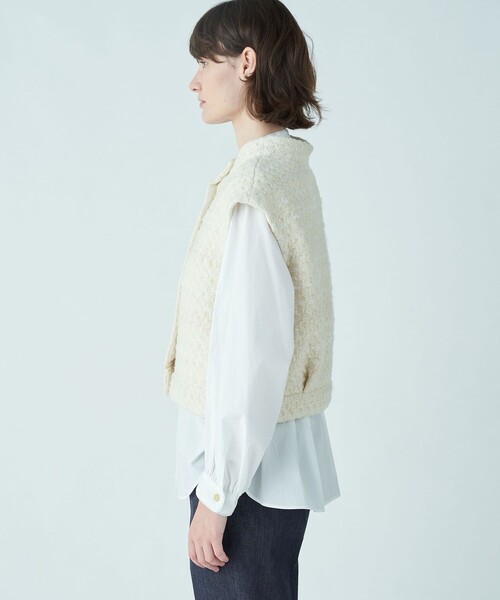 セール】スノーファンシーツイード スタンドネックジレ（ベスト