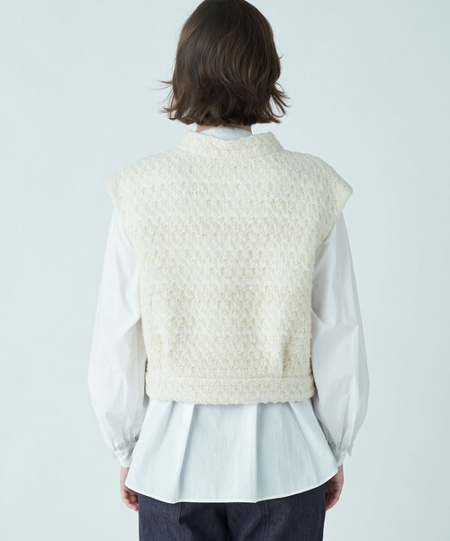 セール】スノーファンシーツイード スタンドネックジレ（ベスト