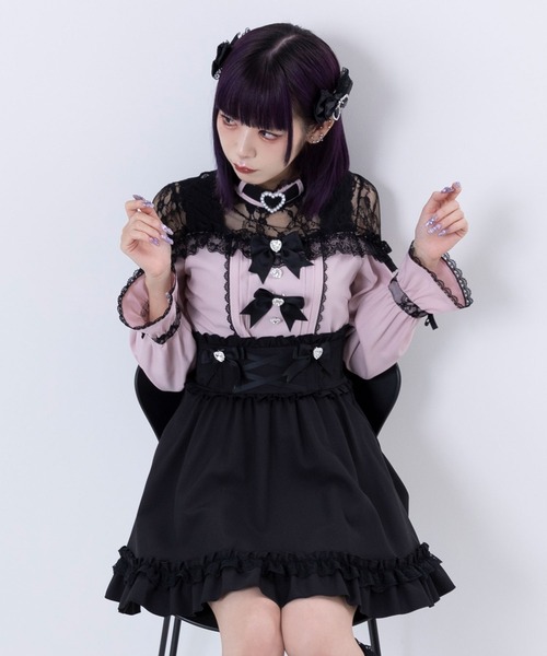 DearMyLove（ディアマイラブ）の「ハートビジューリボンレースアップ
