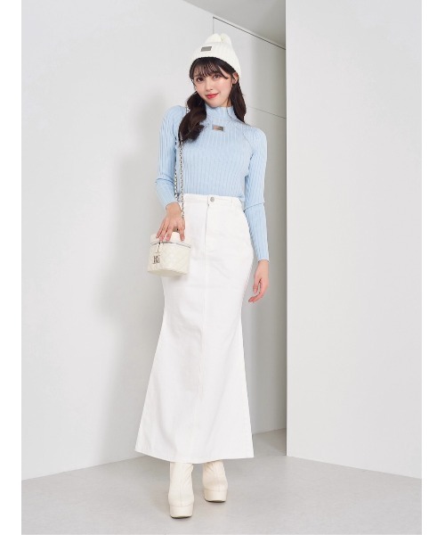 セール】プレートカラーリブニットトップス（ニット/セーター