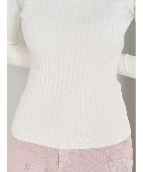 プレートカラーリブニットトップス（ニット/セーター）｜Darich