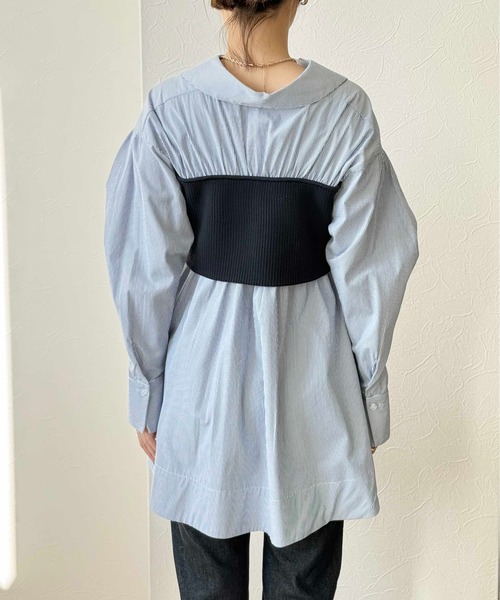 Eimee Law(エイミーロウ)の「ビスチェドッキングチュニックシャツ(シャツ/ブラウス・レディース・サックスブルー/ホワイト・38)」の18枚目の写真