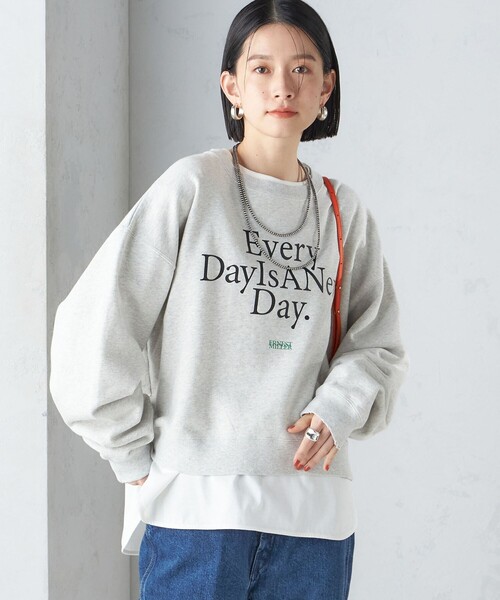 Odub(オーダブ)の「【SHIPS別注】Odub:クロップド ロゴ スウェット 24SS(スウェット・レディース・ライトグレー/ピンク・ONE SIZE)」の13枚目の写真