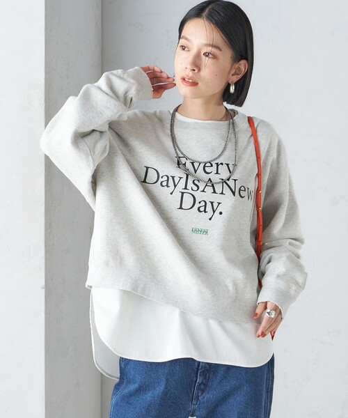 Odub(オーダブ)の「【SHIPS別注】Odub:クロップド ロゴ スウェット 24SS(スウェット・レディース・ライトグレー/ピンク・ONE SIZE)」の14枚目の写真