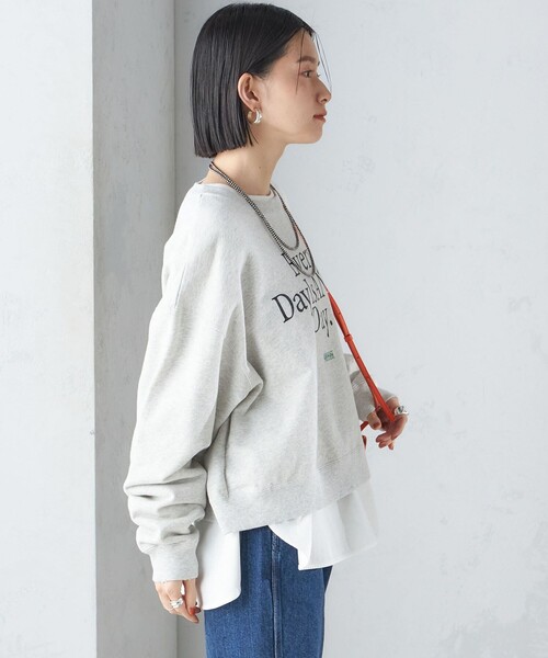 Odub(オーダブ)の「【SHIPS別注】Odub:クロップド ロゴ スウェット 24SS(スウェット・レディース・ライトグレー/ピンク・ONE SIZE)」の18枚目の写真