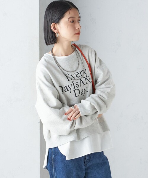 Odub(オーダブ)の「【SHIPS別注】Odub:クロップド ロゴ スウェット 24SS(スウェット・レディース・ライトグレー/ピンク・ONE SIZE)」の19枚目の写真