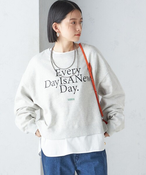 Odub(オーダブ)の「【SHIPS別注】Odub:クロップド ロゴ スウェット 24SS(スウェット・レディース・ライトグレー/ピンク・ONE SIZE)」の20枚目の写真